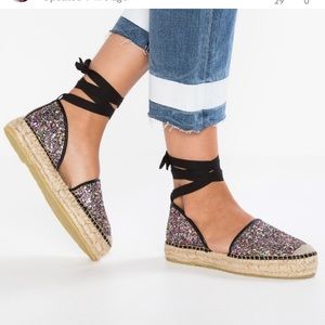 Free People Glitter Espadrille size 8 like new